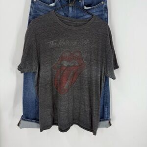 Rolling Stones vintage look worn Gray Graphic T-Shirt large unisex